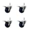 Service Caster 3'' Solid Polyurethane Swivel 7/16'' Stem Caster Set with Total Lock Brake, 4PK SCC-GRTTL20S314-SPUS-716138-4 - alternate 1